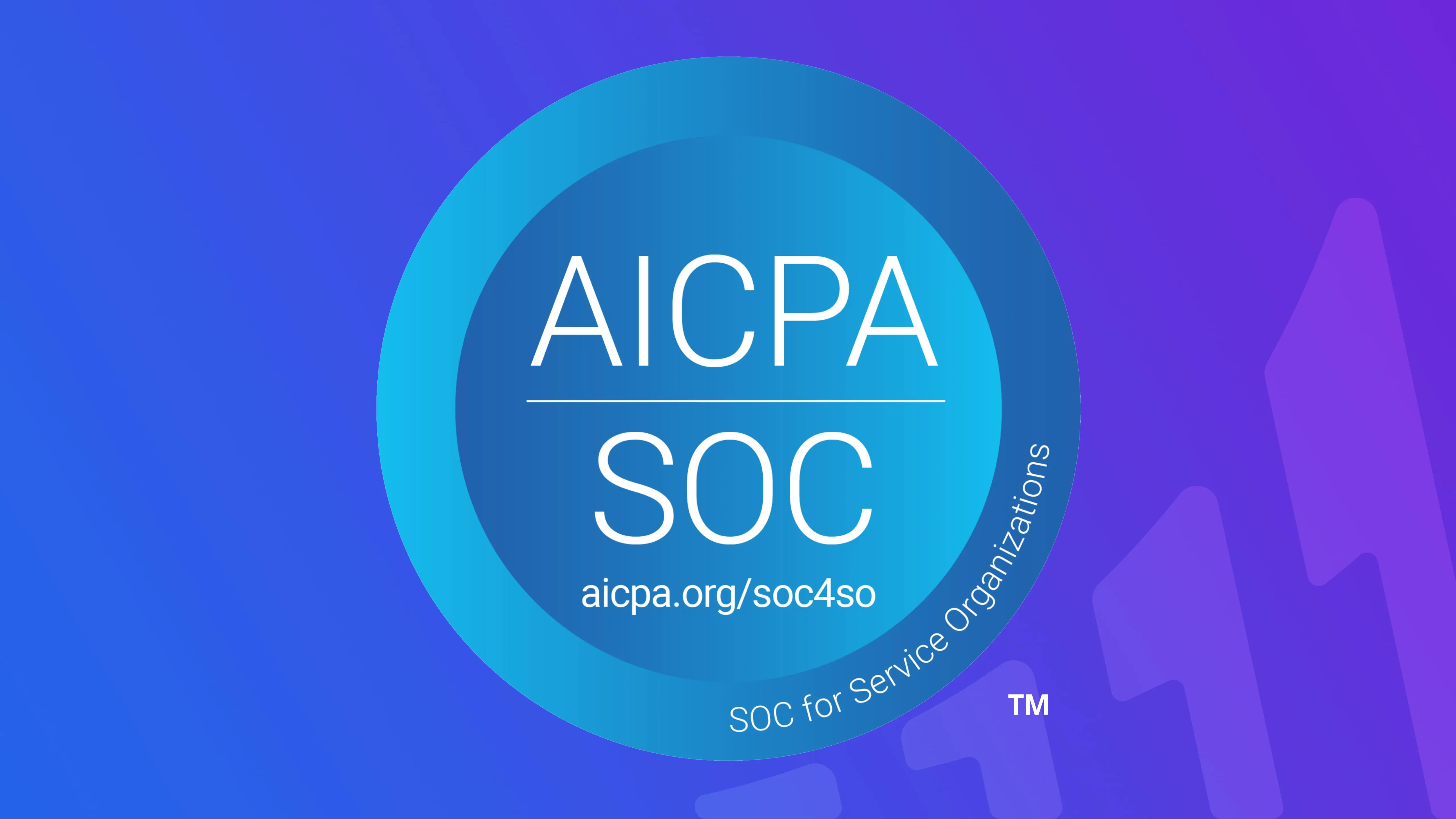 A dark blue background with the SOC 2 SVG.